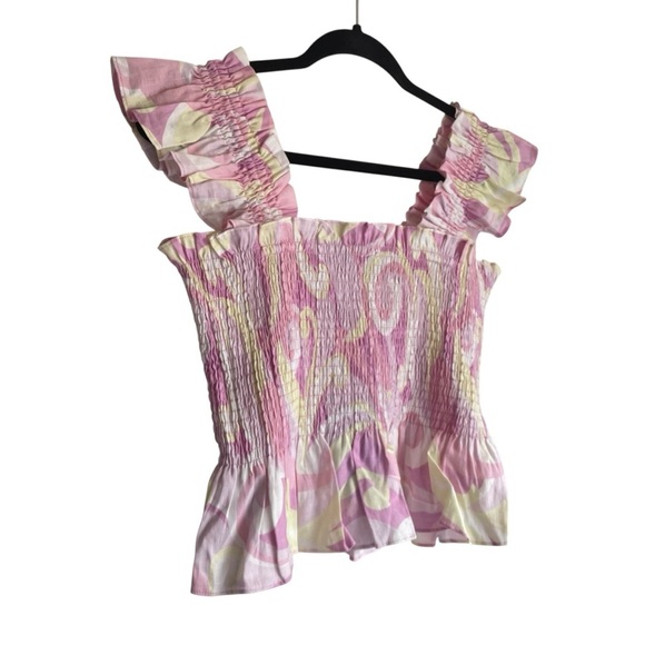 Hill House The Paz Nap Top Candy Kaleidoscope 100% Linen NWT - Picture 4 of 10